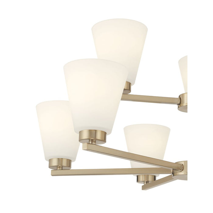 Millennium Strayhan 9Lt Chandelier, Gold/White Frosted