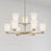Millennium Strayhan 9Lt Chandelier, Gold/White Frosted