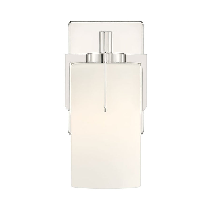 Millennium Froselle 1Lt Wall Sconce, Nickel/White Frosted