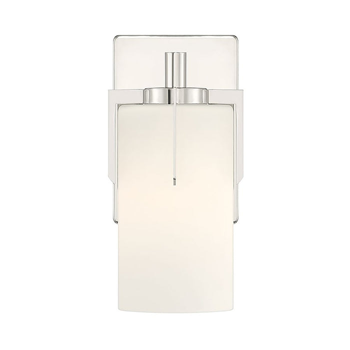 Millennium Froselle 1Lt Wall Sconce, Nickel/White Frosted