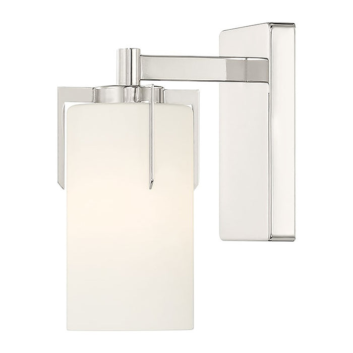 Millennium Froselle 1Lt Wall Sconce, Nickel/White Frosted