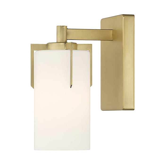 Millennium Froselle 1Lt Wall Sconce, Brass/White Frosted - 65001-VB