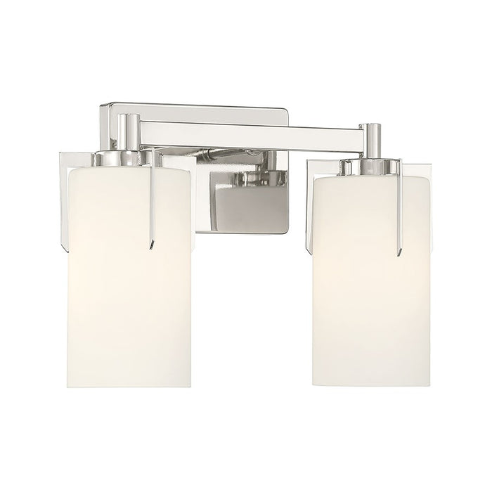 Millennium Froselle 2Lt Bathroom Vanity Light, Nickel/White Frosted - 65002-PN