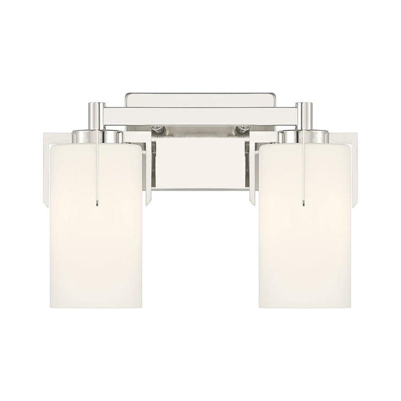 Millennium Froselle 2Lt Bathroom Vanity Light, Nickel/White Frosted
