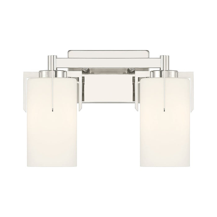 Millennium Froselle 2Lt Bathroom Vanity Light, Nickel/White Frosted