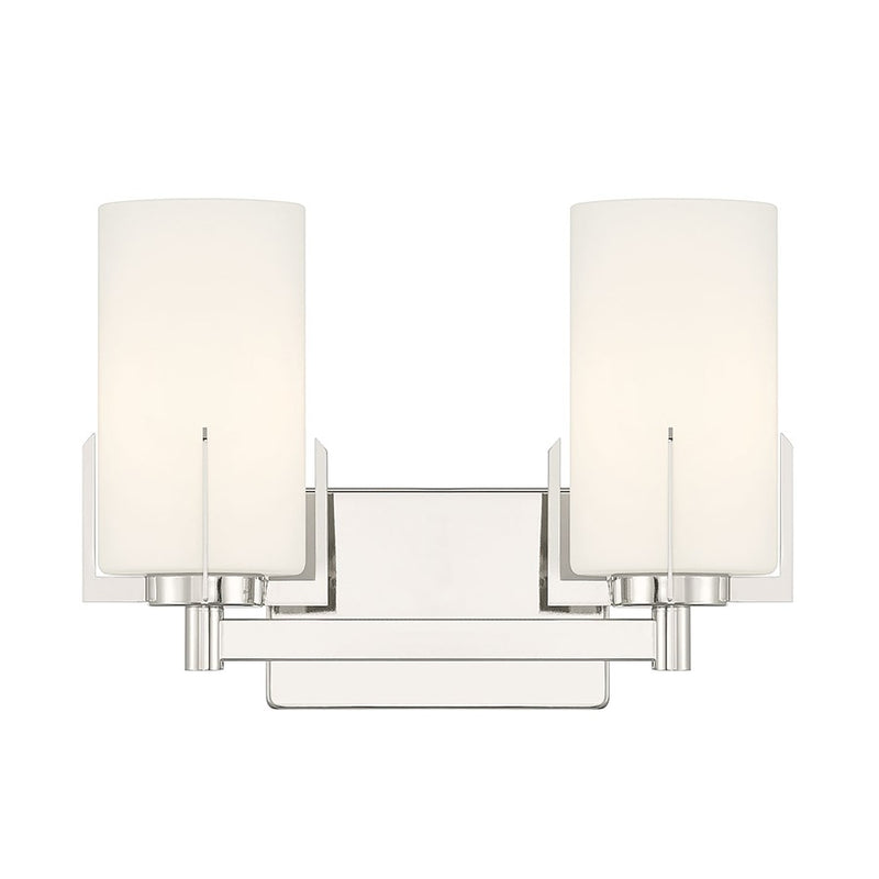 Millennium Froselle 2Lt Bathroom Vanity Light, Nickel/White Frosted