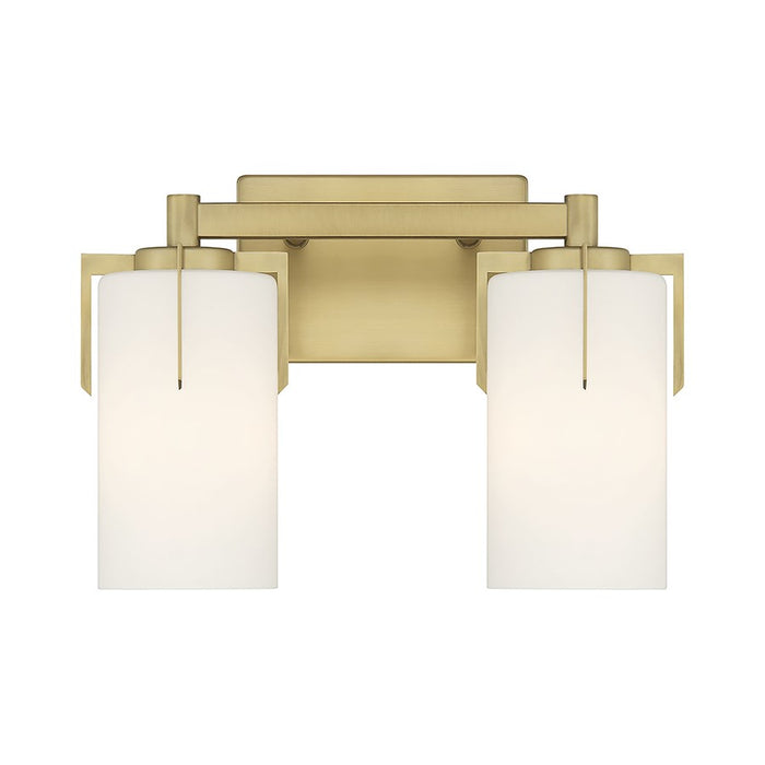 Millennium Froselle 2Lt Bathroom Vanity Light, Brass/White Frosted