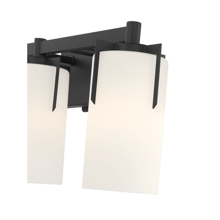 Millennium Froselle 3Lt Bathroom Vanity Light, Black/White Frosted