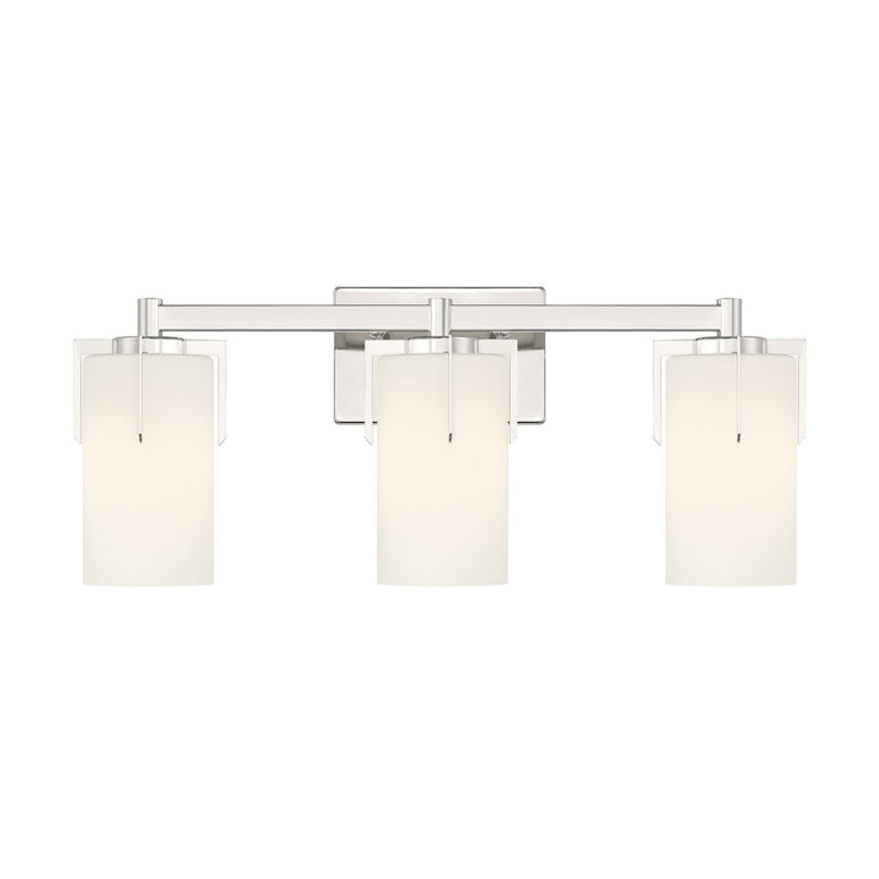Millennium Froselle 3Lt Bathroom Vanity Light, Nickel/White Frosted