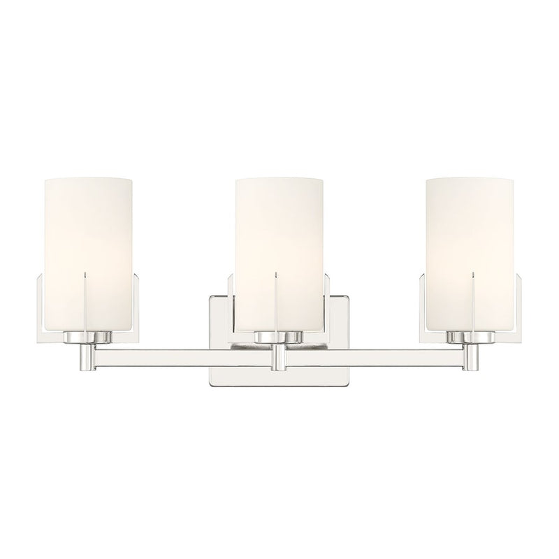 Millennium Froselle 3Lt Bathroom Vanity Light, Nickel/White Frosted
