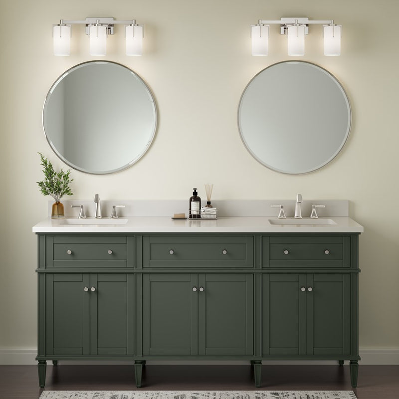 Millennium Froselle 3Lt Bathroom Vanity Light, Nickel/White Frosted
