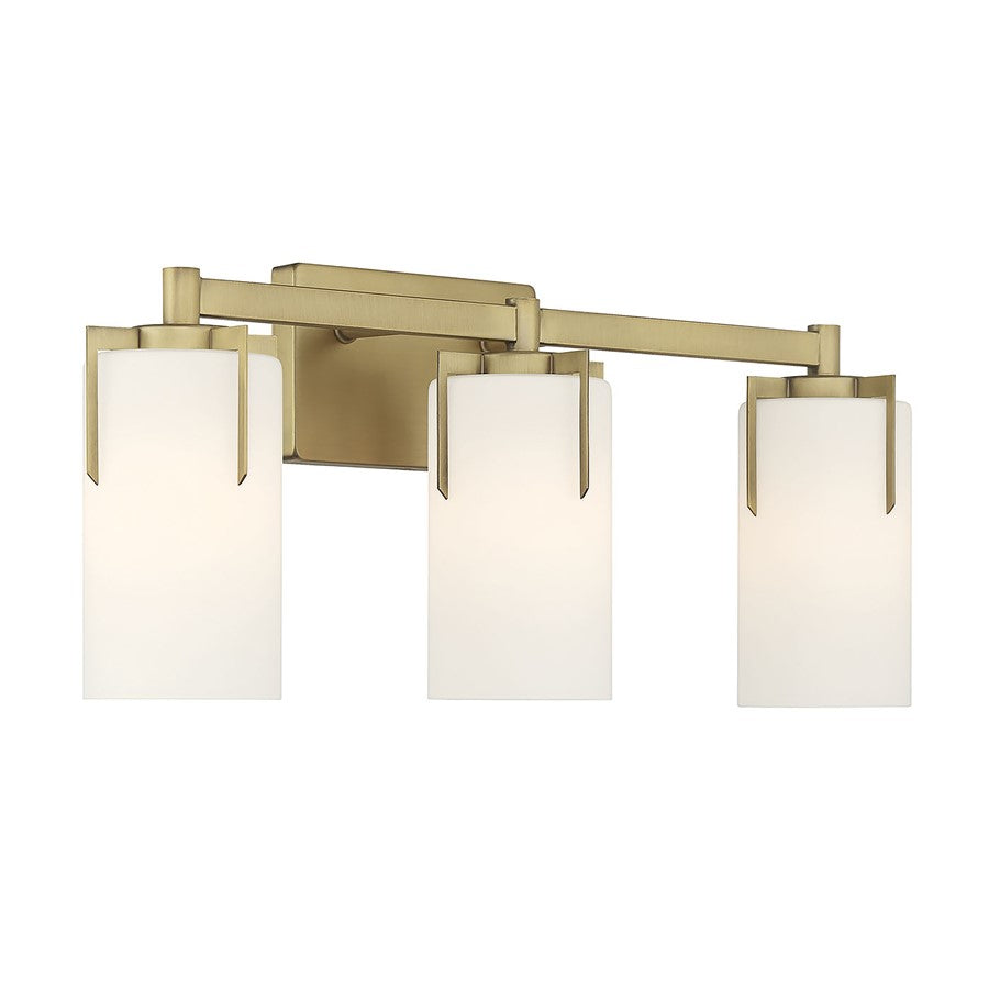 Millennium Froselle 3Lt Bathroom Vanity Light, Brass/White Frosted - 65003-VB
