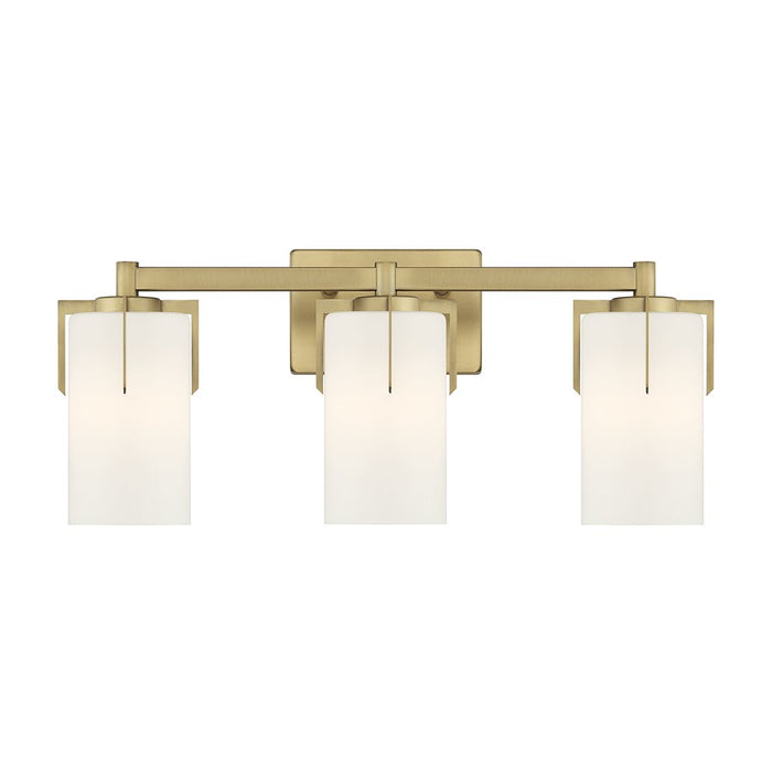 Millennium Froselle 3Lt Bathroom Vanity Light, Brass/White Frosted