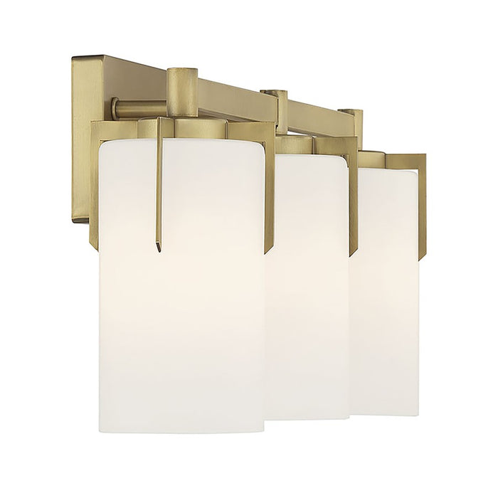 Millennium Froselle 3Lt Bathroom Vanity Light, Brass/White Frosted
