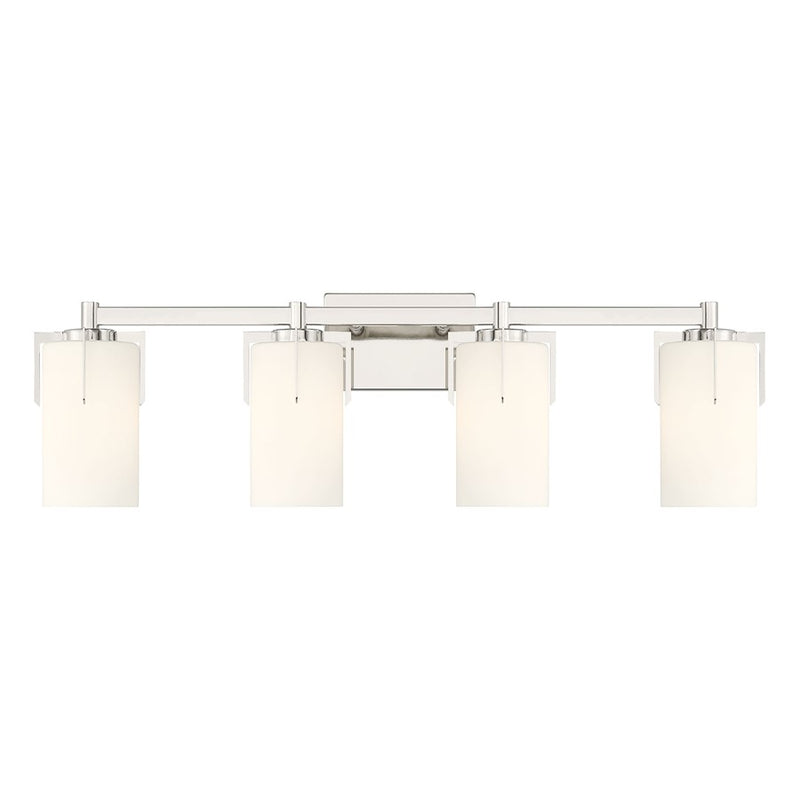 Millennium Froselle 4Lt Bathroom Vanity Light, Nickel/White Frosted