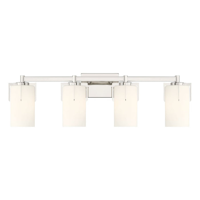 Millennium Froselle 4Lt Bathroom Vanity Light, Nickel/White Frosted