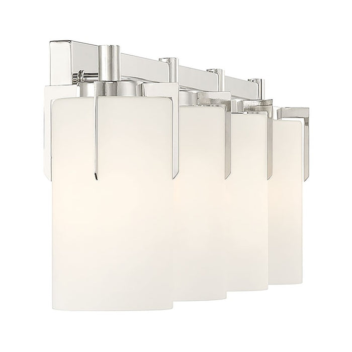 Millennium Froselle 4Lt Bathroom Vanity Light, Nickel/White Frosted