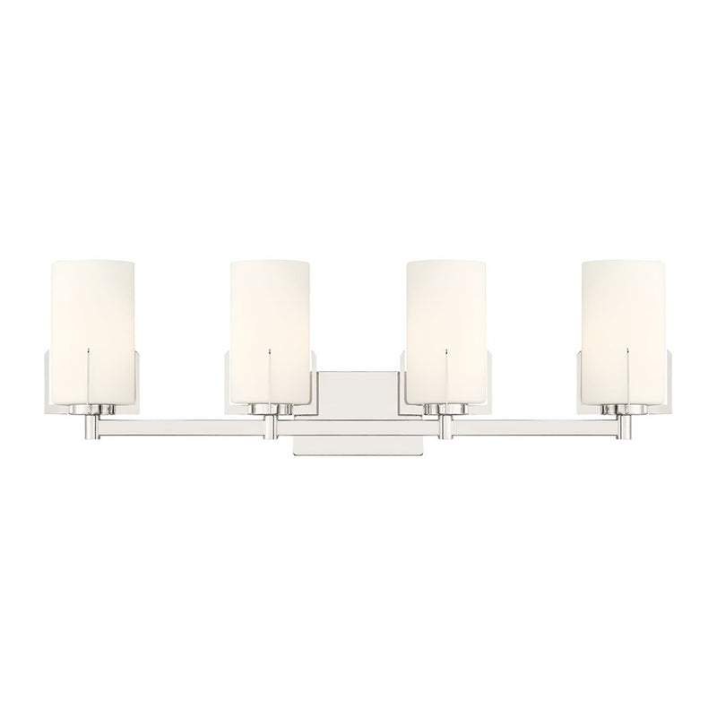 Millennium Froselle 4Lt Bathroom Vanity Light, Nickel/White Frosted