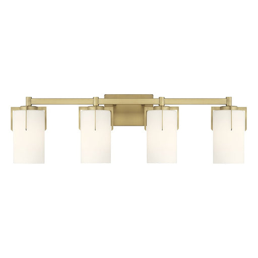 Millennium Froselle 4Lt Bathroom Vanity Light, Brass/White Frosted