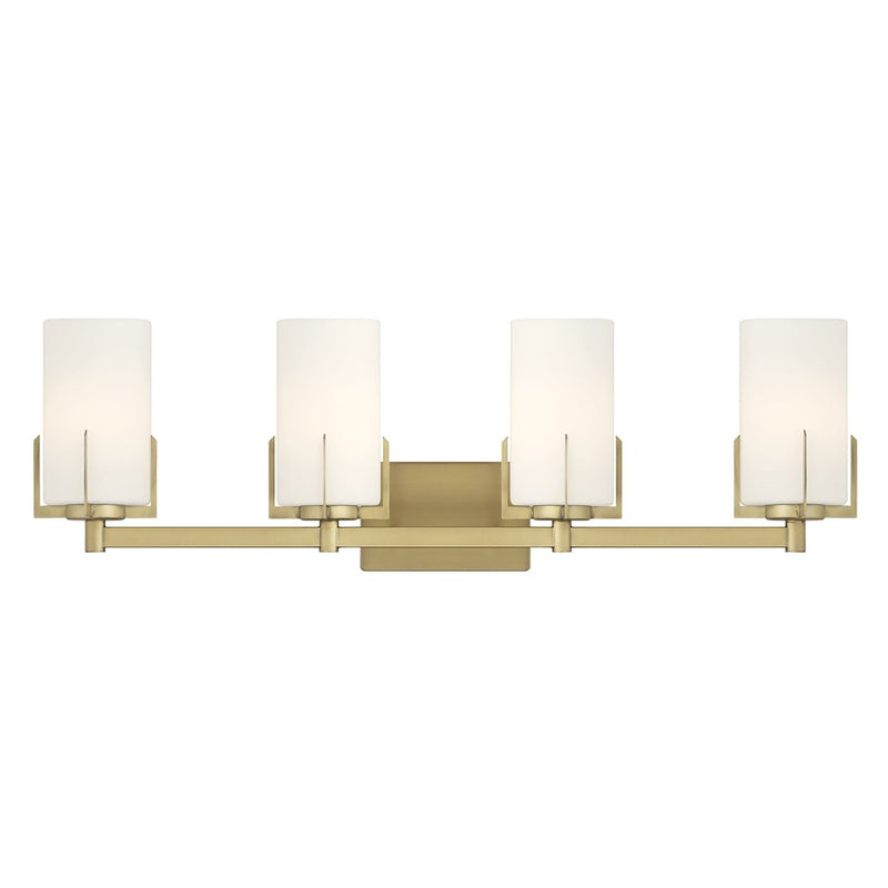 Millennium Froselle 4Lt Bathroom Vanity Light, Brass/White Frosted
