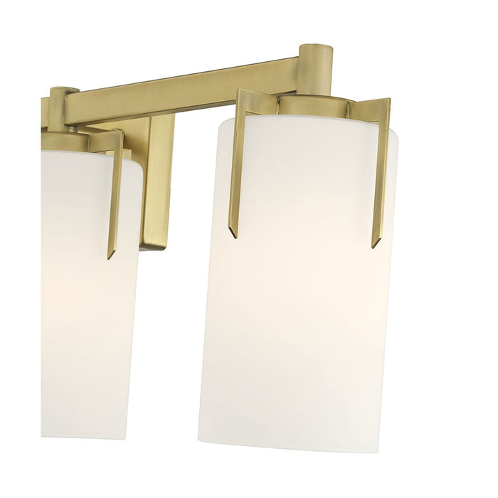 Millennium Froselle 4Lt Bathroom Vanity Light, Brass/White Frosted