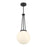 Millennium Lighting Vellin 1Lt Pendant, Matte Black/Shiny Opal - 65101-MB