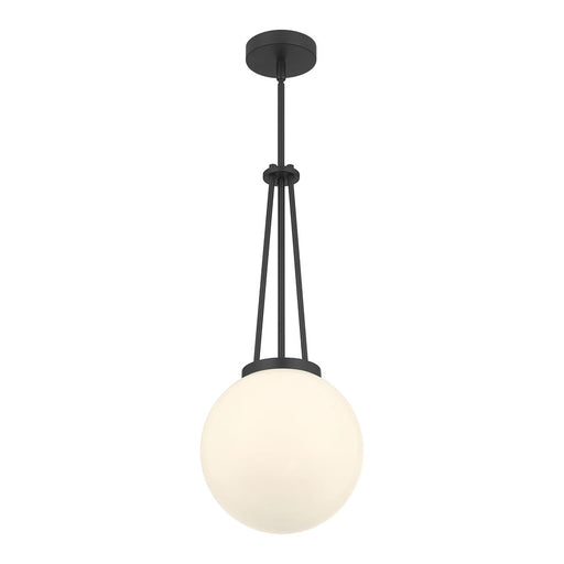 Millennium Lighting Vellin 1Lt Pendant, Matte Black/Shiny Opal - 65101-MB