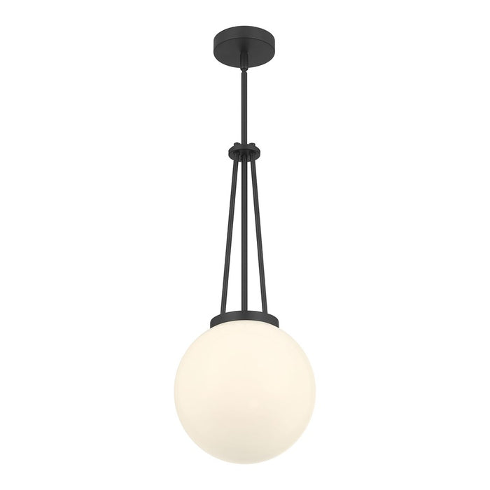 Millennium Lighting Vellin 1Lt Pendant, Matte Black/Shiny Opal - 65101-MB