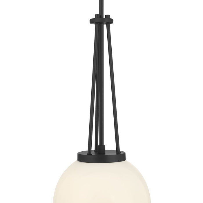 Millennium Lighting Vellin 1Lt Pendant, Matte Black/Shiny Opal