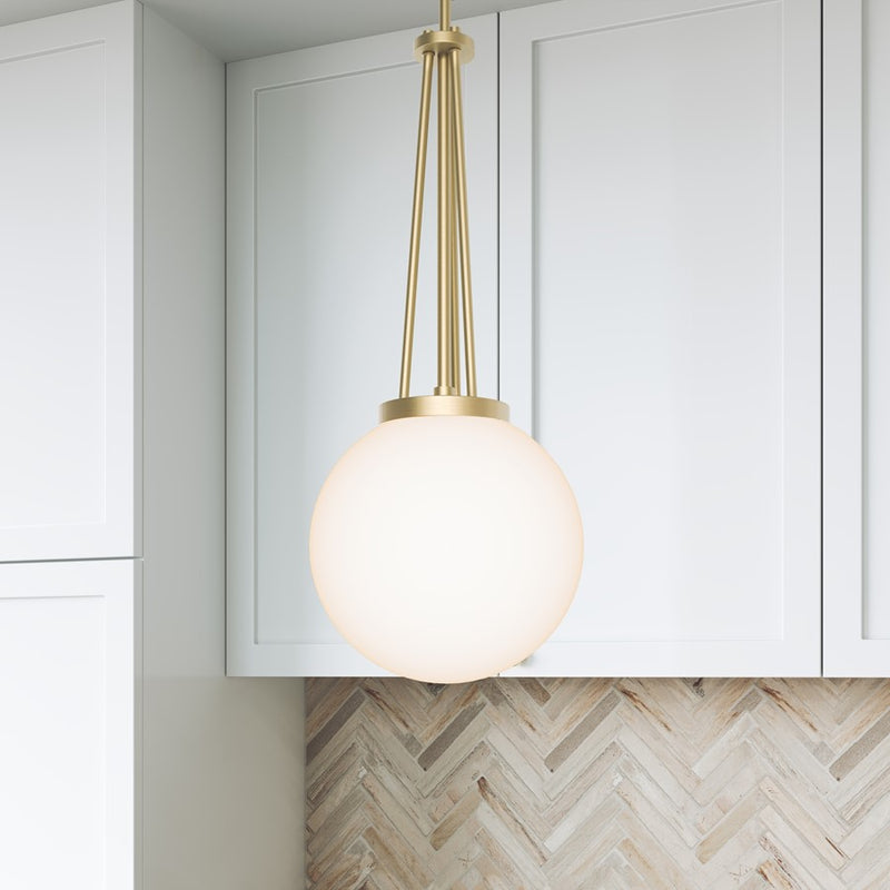 Millennium Lighting Vellin 1Lt Pendant, Brass/Shiny Opal