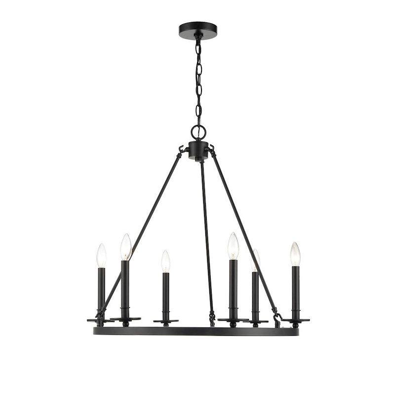 Millennium Florence Chandelier, Matte Black -
