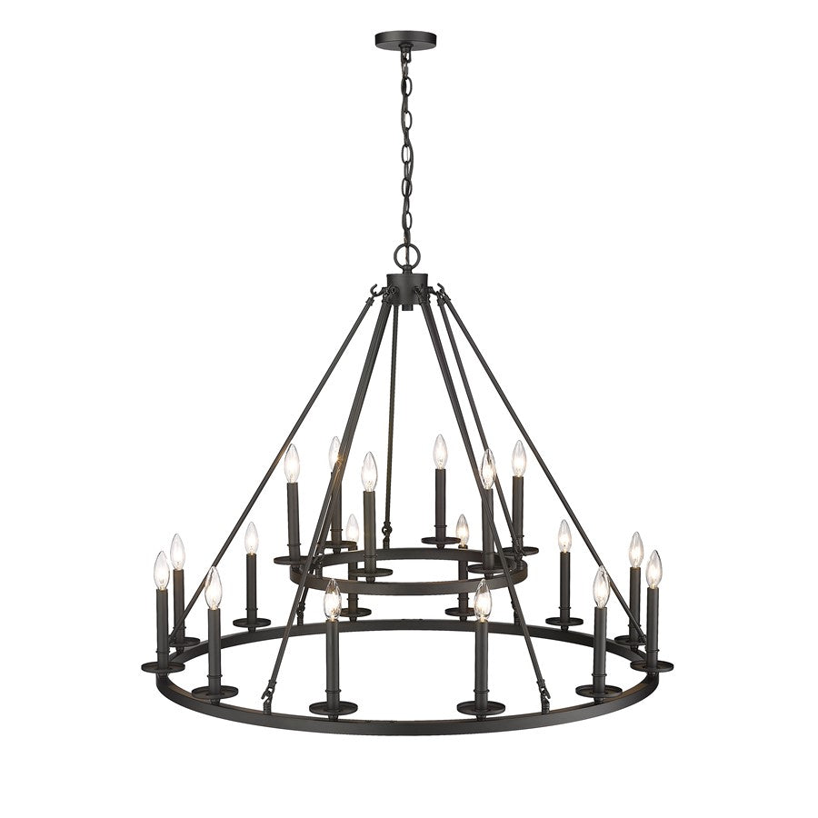Millennium Lighting Florence 18 Light Chandelier, Matte Black - 6718-MB