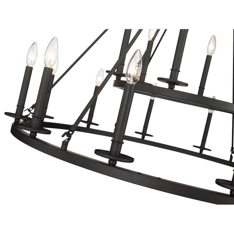 Millennium Lighting Florence 18 Light Chandelier, Matte Black