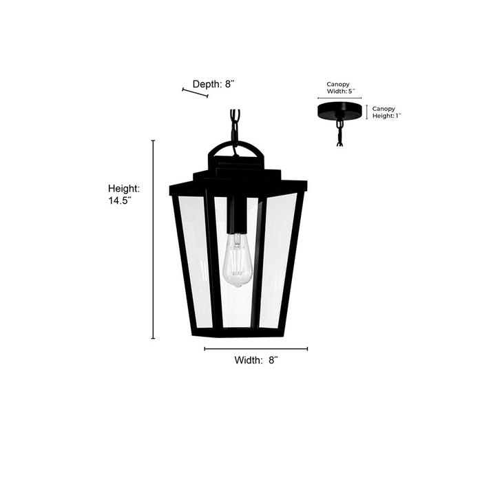 Millennium Lighting Brenwick 1Lt Outdoor Pendant, Coated Black