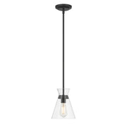 Millennium Lighting Amarella 1 Light 9" Pendant, Matte Black/Clear - 69001-MB