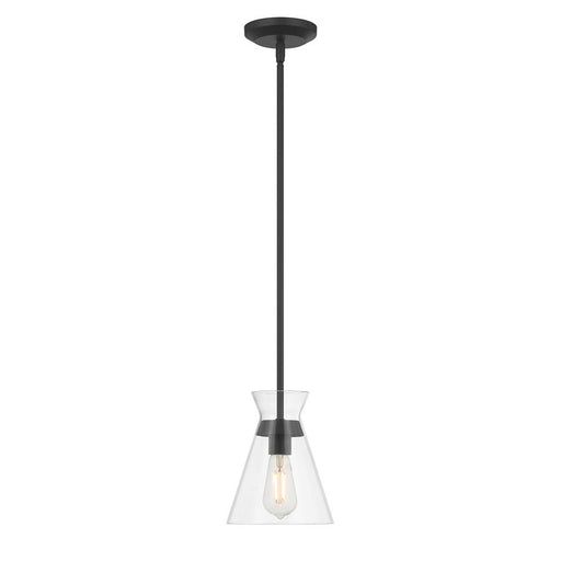 Millennium Lighting Amarella 1 Light 9" Pendant, Matte Black/Clear - 69001-MB
