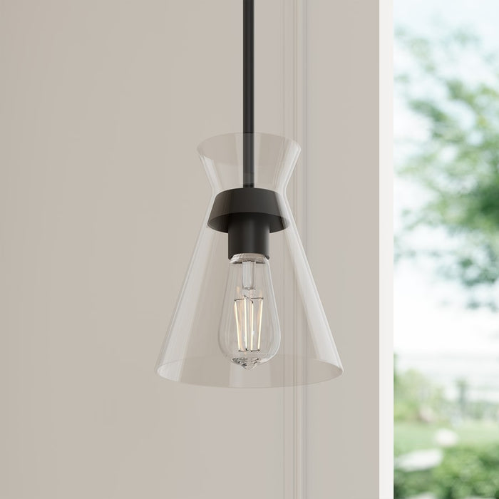 Millennium Lighting Amarella 1 Light 9" Pendant, Matte Black/Clear