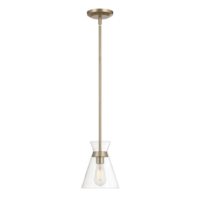 Millennium Lighting Amarella 1 Light 9" Pendant, Modern Gold/Clear