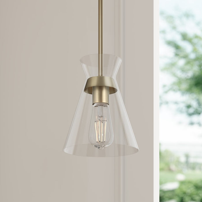 Millennium Lighting Amarella 1 Light 9" Pendant, Modern Gold/Clear