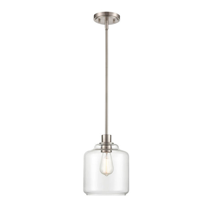 Millennium Asheville 1 Light 47.5" Semi-Flush Mount, Nickel/Clear