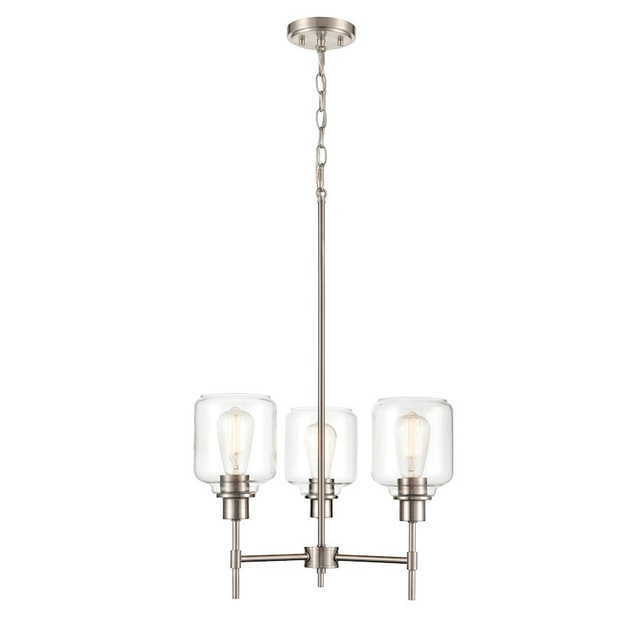 Millennium Asheville 3 Light 29.5" Mini-Pendant Light, Satin Nickel