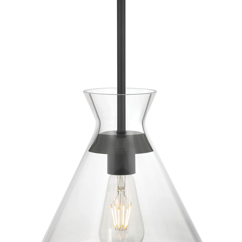 Millennium Lighting Amarella 1 Light 10" Pendant, Matte Black/Clear