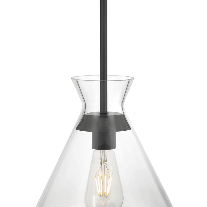 Millennium Lighting Amarella 1 Light 10" Pendant, Matte Black/Clear