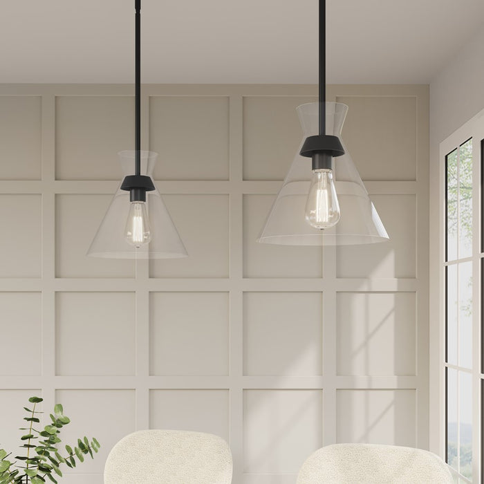 Millennium Lighting Amarella 1 Light 10" Pendant, Matte Black/Clear