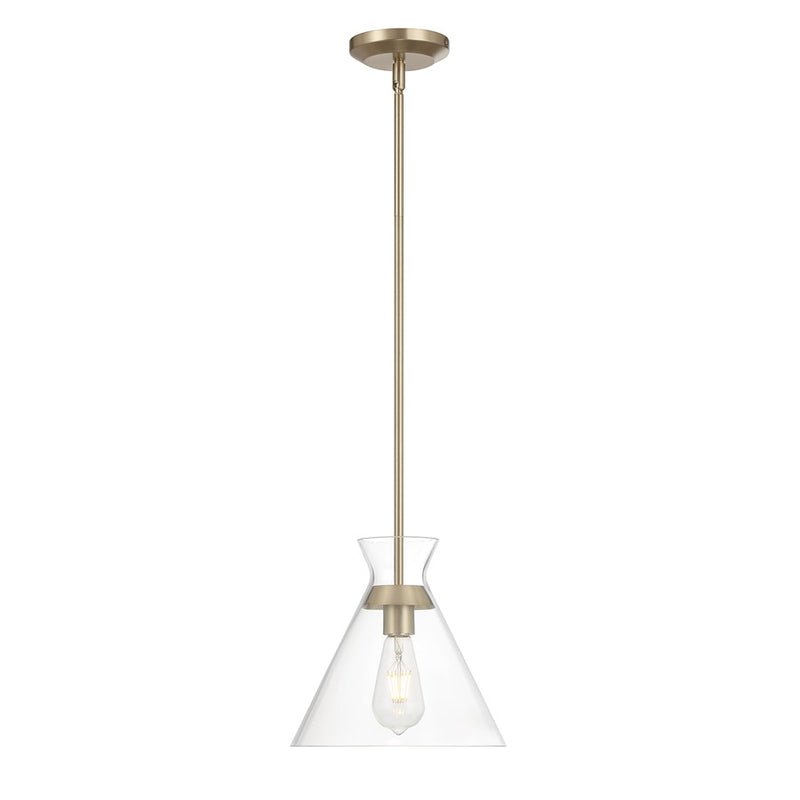 Millennium Lighting Amarella 1 Light 10" Pendant, Modern Gold/Clear