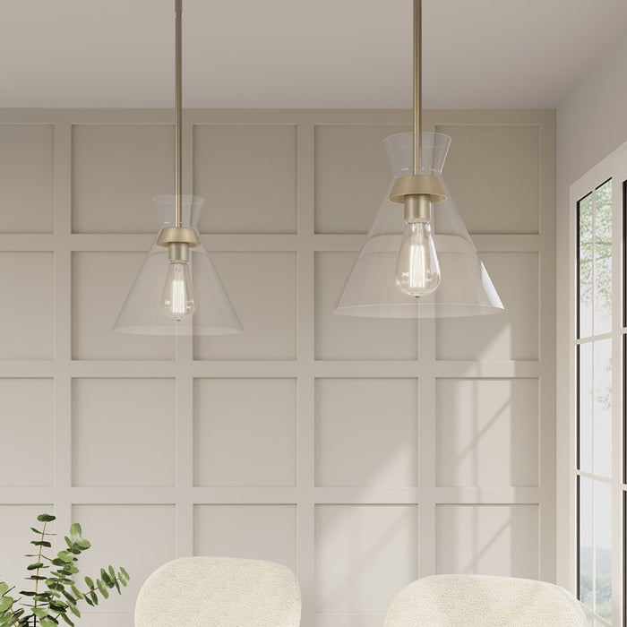 Millennium Lighting Amarella 1 Light 10" Pendant, Modern Gold/Clear