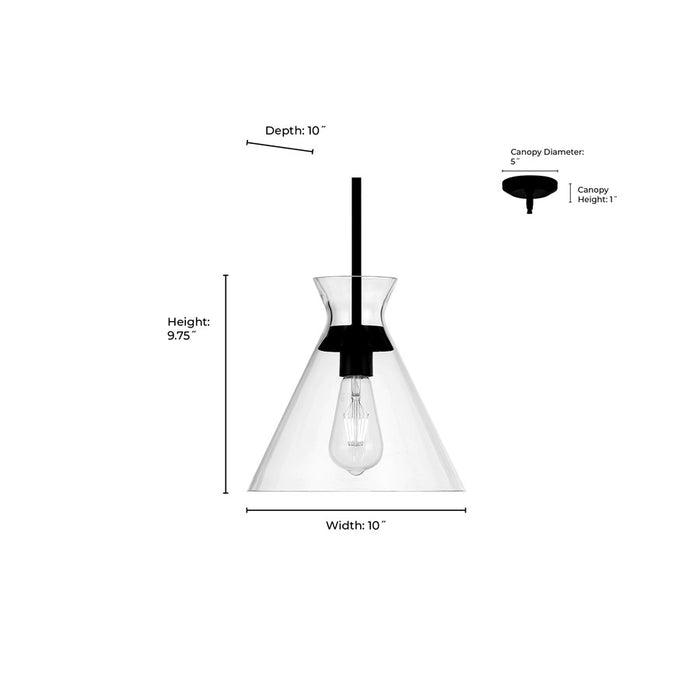 Millennium Lighting Amarella 1 Light 10" Pendant, Modern Gold/Clear