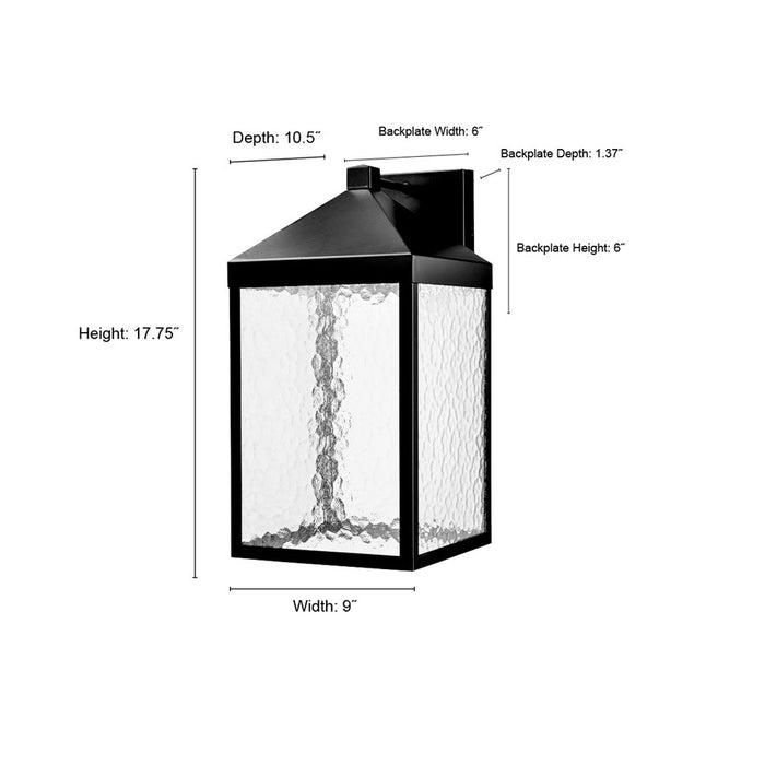 Millennium Lighting Aaron 18" Outdoor Wall Sconce, Black/Clear