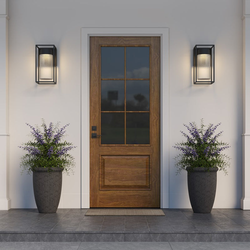 Millennium Lighting Outdoor Wall Sconce LED, Black/Clear