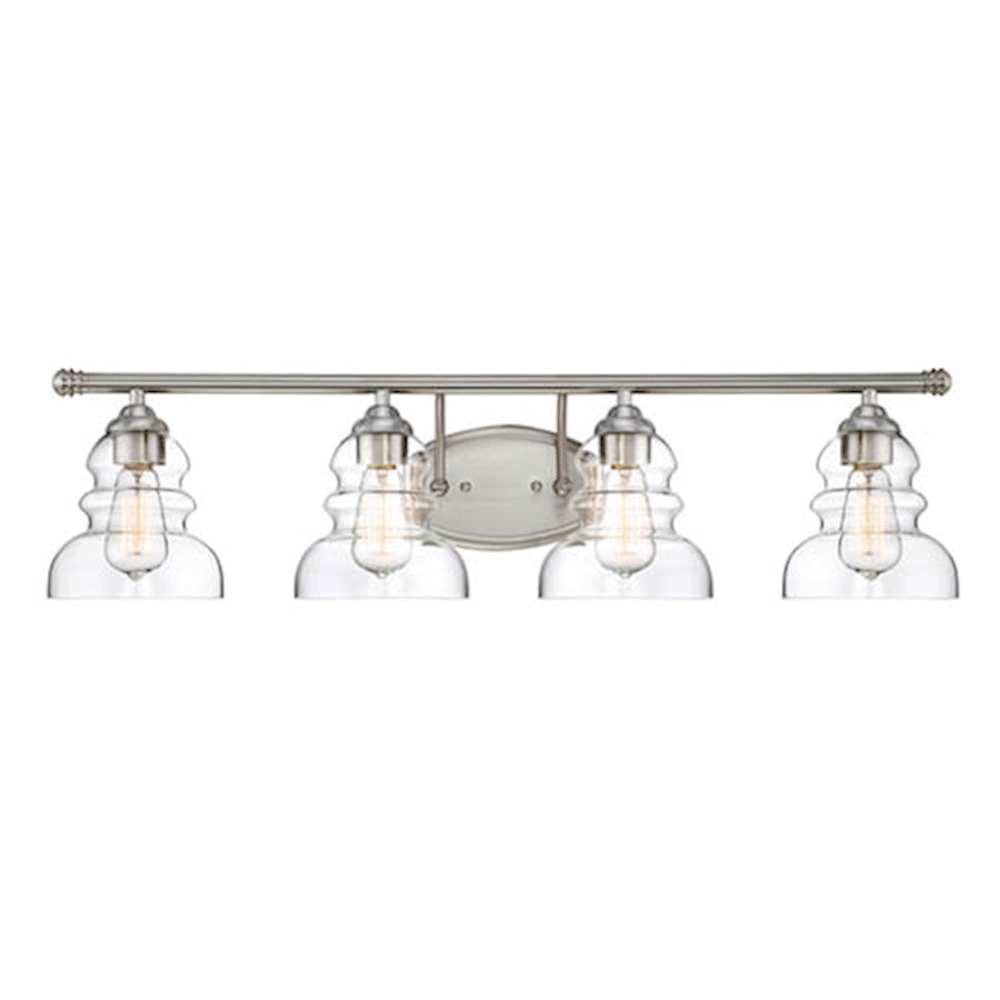 Millennium Brighton 4 Light 8" Vanity Light, Satin Nickel